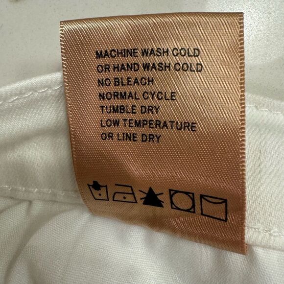 Driftwood Anthropology White cuffed jeans crops size 32 - Picture 14 of 15